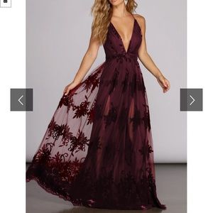 Formal Flocked Velvet Dress